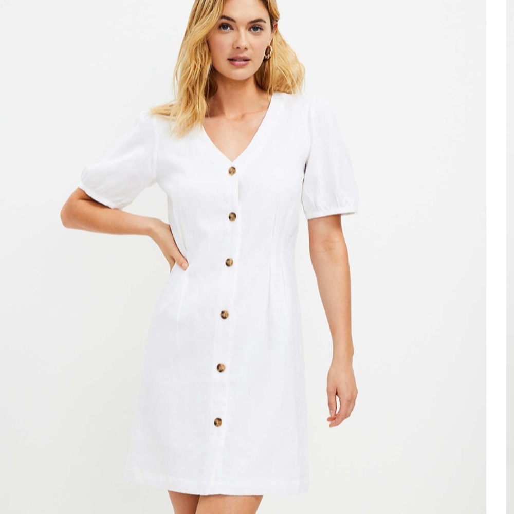 Button down v neck dress